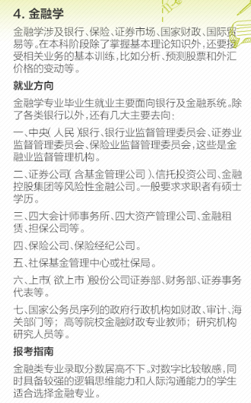 2018年经济学类专业高考报考：大学金融学专业介绍及就业方向