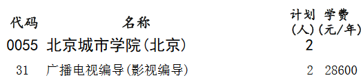 2019年北京城市学院（北京）艺术类本科批次统考阶段B类戏剧与影视学