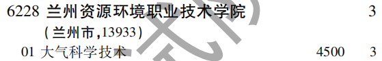 2019年兰州资源环境职业技术学院专科（高职）批（文史类）在吉林招生计划