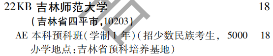 2019年吉林师范大学第二批B段（理工农医类）在吉林招生计划