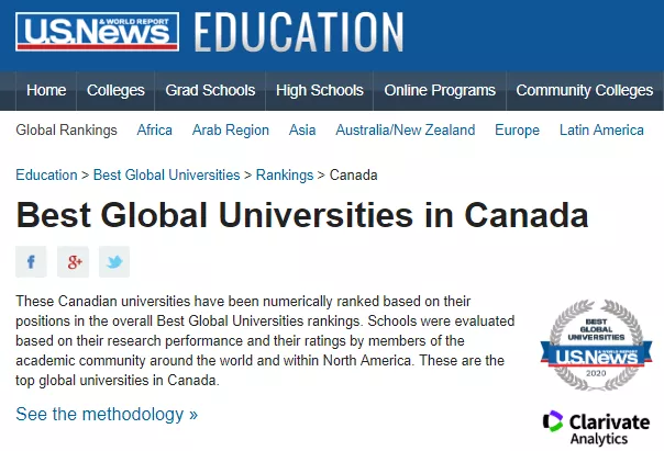 重磅！2020USNews世界大学排名发布，加拿大三所斩获前50！