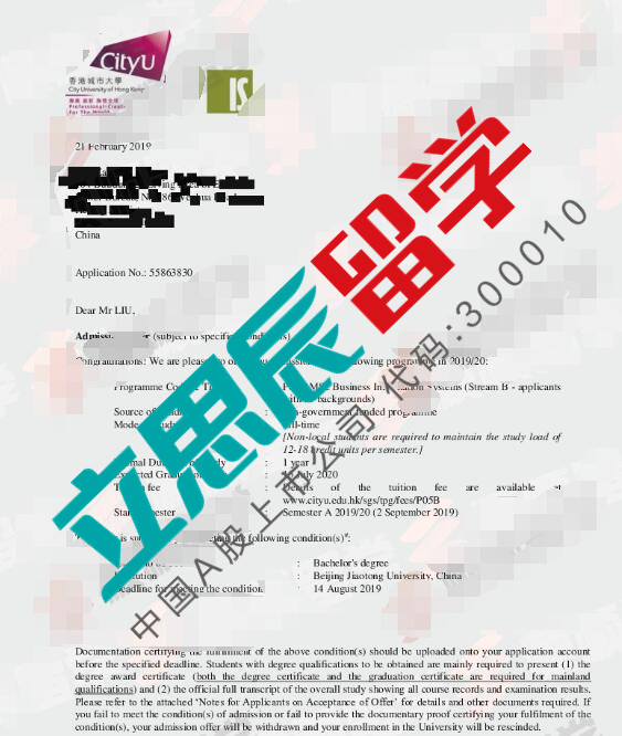 努力挖掘学生特色、优秀文书促进香港城市大学申请成功！