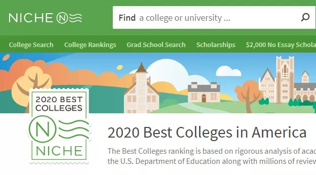 2020年Niche美国最佳大学排名发布！MIT夺冠
