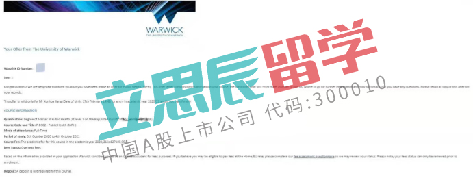 考研留学两手准备，轻松获英国华威大学录取！