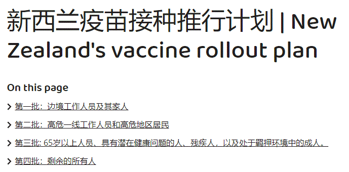 新西兰疫苗接种及边境开放计划！开边境必须满足这一条件...