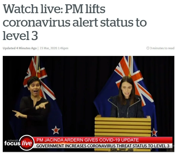 新西兰累计102例！社区传播发生，总理：进入3级警戒，全国居家隔离！