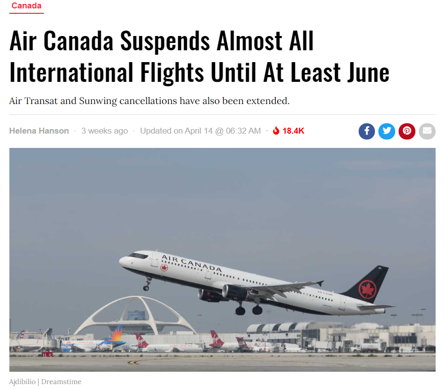 加拿大安省学校被告知下学期继续上网课？6月才能陆续恢复航班！
