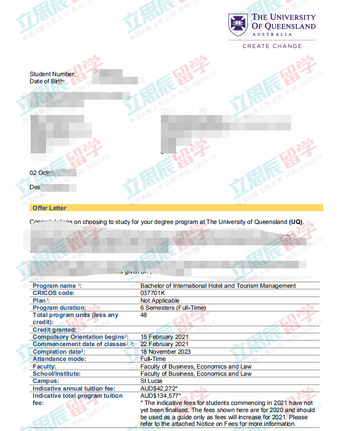 心怀梦想就能永不止步！恭喜章同学成功获录昆士兰大学旅游酒店管理专业！