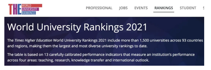 2021年THE世界大学排名发布！这些英国大学位列世界前200