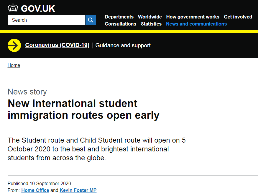 好消息！英国新学生签证系统将提前开放啦！