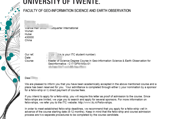 自身实力+专业指导，最终顺利拿到了荷兰屯特大学的录取！