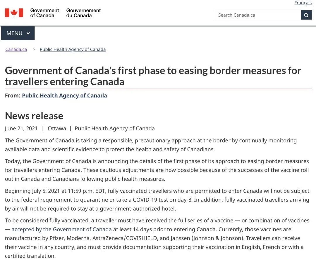 加拿大放宽入境政策，符合条件者免隔离！