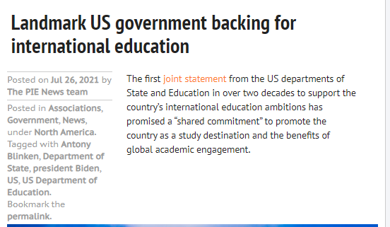 美国首次发布《对国际教育的新承诺》，赴美留学将迎来新的黄金时代