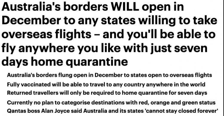 澳洲国境开放计划更新：所有国家都能去！