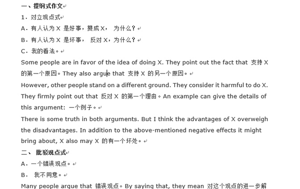 2016年6月英语四级作文模板汇总 word下载