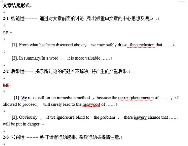 2016年6月英语四级文章结尾技巧 word下载