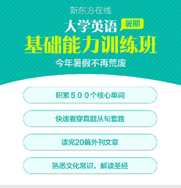 大学英语基础能力暑期训练班