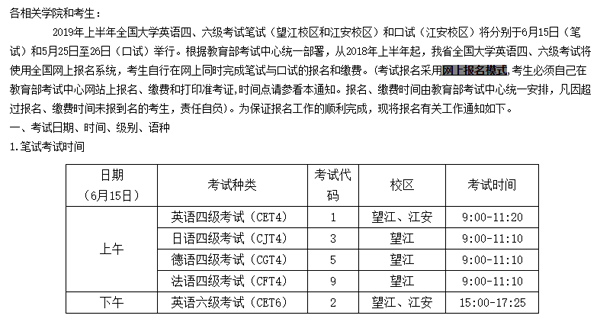 华西临床医学院关于2019年6月英语四级报名通知