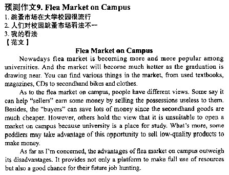 英语四级作文范文：大学跳蚤市场