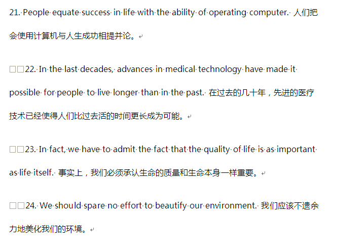 英语六级写作经典句子背诵(2) word下载
