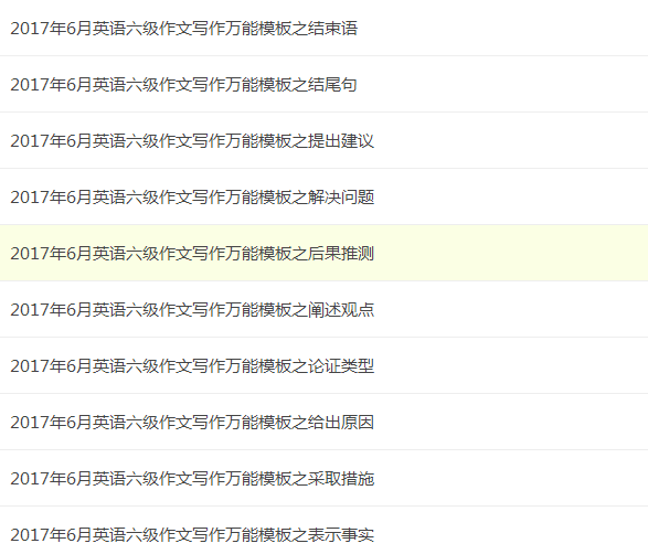 2017年6月英语六级作文万能模板 word版下载
