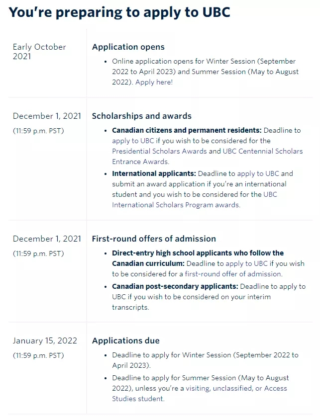 部分加拿大热门大学2022-2023本科申请季截止日期汇总！