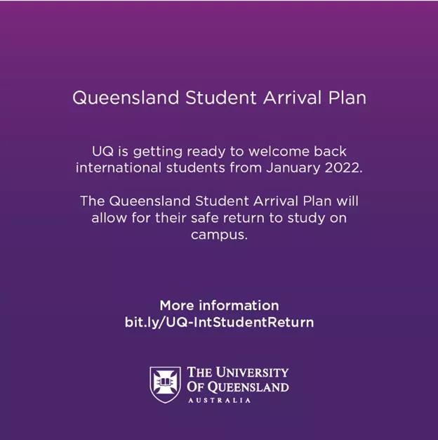 重要通知！昆士兰大学国际学生返校安排更新！