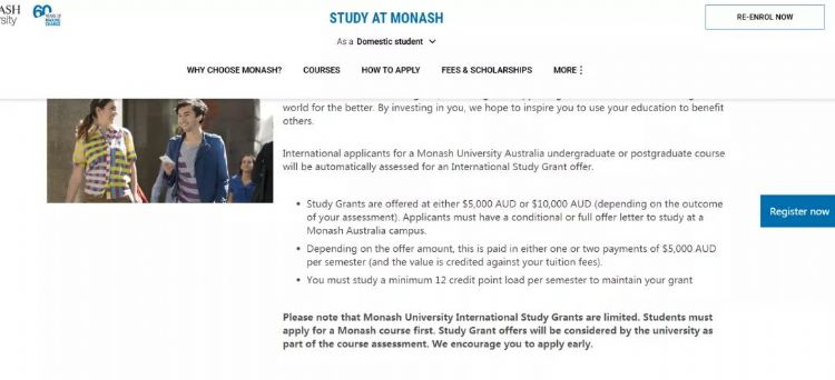 Monash新生福利！最高10000澳元奖学金，无门槛申请！