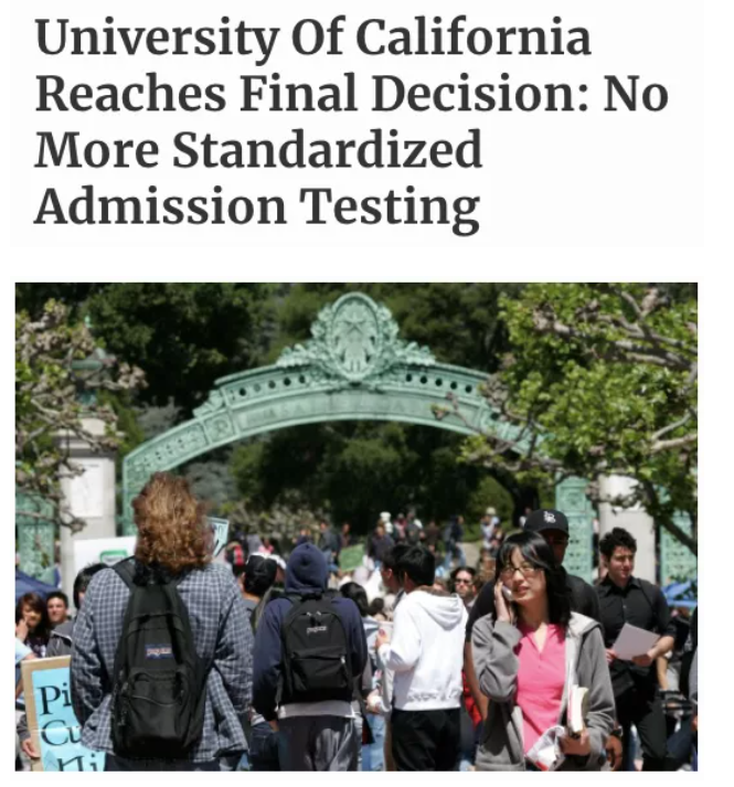加州大学正式放弃SAT/ACT成绩，并且不会寻找替代品！