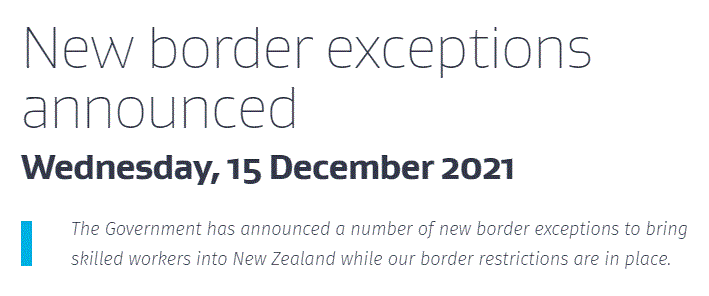 好消息！新西兰政府又扩大入境豁免类别啦！