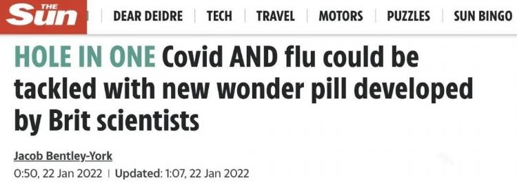 英国研发新型抗疫口服药，可同时治疗新冠流感！