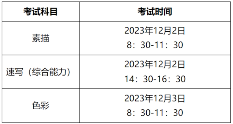 广东2024年高考美术与设计类专业省统考各科目考试时间