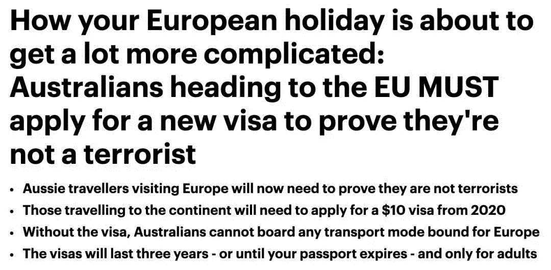 澳洲护照贬值？2020年，欧盟新政不再对澳免签