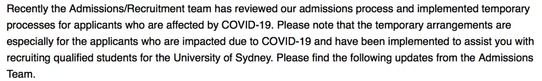 通知！悉尼大学针对澳洲限制入境的最新公告！