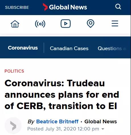 【注意】加拿大CERB要停了！特鲁多公布新的福利政策