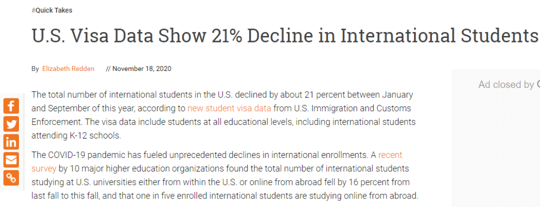 签证数骤降99%，CA显示6成大学本科申请量减少，赴美留学还行吗？
