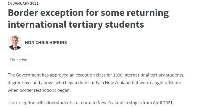 重磅！新西兰1000名留学生入境细则公布