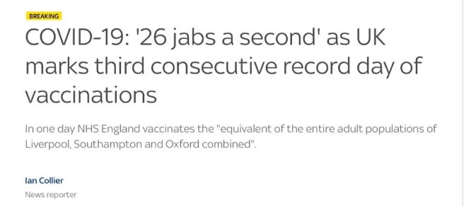 张文宏：英美确诊新增出现拐点！英国单日接种87万疫苗创历史新高