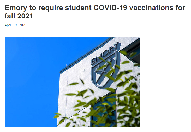 耶鲁，哥大加入，强制接种疫苗学校名单再增加！