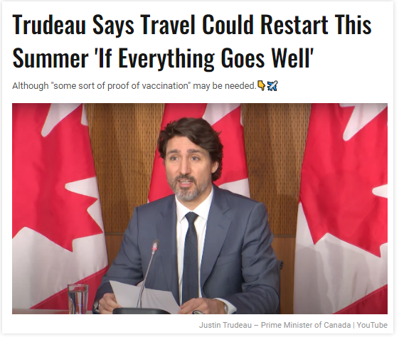 杜鲁多：加拿大今夏有望恢复出国旅行！尽快做这件事！