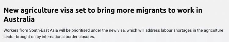 11月澳洲将发放全新签证，主要针对海外劳工！