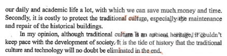 2012年12月英语四级预测作文30篇：传统文化消失