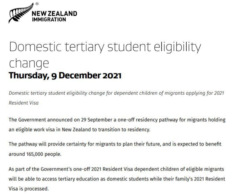 重磅！等待特批的移民，其子女可就读新西兰大学！