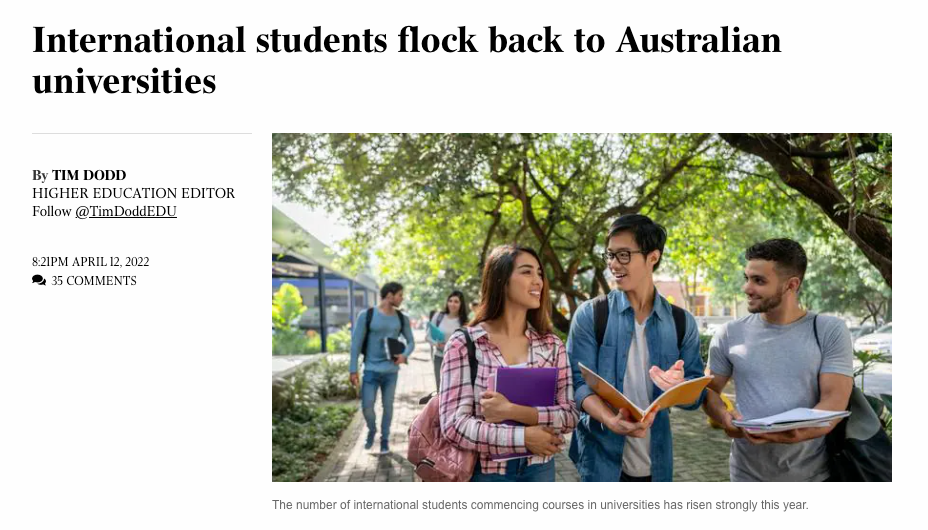 澳洲留学生人数强劲反弹！中国学生暴涨60%！